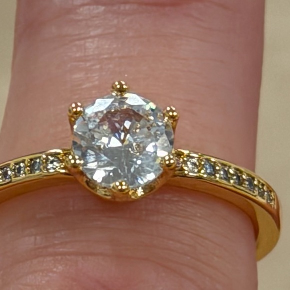 Pandora Jewelry - Pandora size 9 Gold Ring with Silver Gemstone new no box